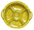 Hand Woven Lemon Yellow Painted Willow Basket with Glass Chip Bowl 11 1/2"D x 4 1/4"H