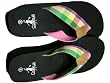 Corkey's Thick Sole Green Plaid Sandles for Women