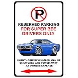 1970 Dodge Coronet Super Bee Muscle Car-toon No Parking Sign