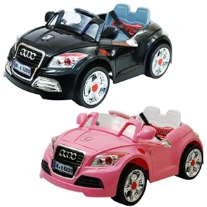 12V TWIN MOTORS AUDI TT STYLE RECHARGEABLE KIDS RIDE ON CAR + PARENTAL REMOTE CONTROL AND MP3 INPUT, AVAILABLE IN PINK WHIE AND BLACK, 3 COLOURS. (12V AUDI TT BLACK)