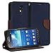 GMYLE (R Wallet Case Classic for Samsung Galaxy S4 Active i9295 - Blue and Brown PU Leather Slim Magnetic Flip Stand Cover