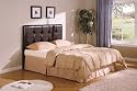 Button-Tufted Design Queen Size Brown Leather Headboard