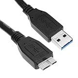 マイクロ B オス 24/28AWG ケーブル 1.6 フィート黒に Caxico スーパー スピード USB 3.0 タイプ A 男性