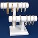 2 Tier White Leather T-Bar Bracelet Watch Jewelry Display Stand