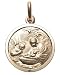 14k Yellow Gold Round Baptismal Medal