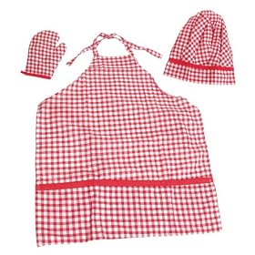 Jeu imitation - Tenue de cuisinier enfant - Tablier de cuisine, Gant, Bonnet - Jouet Set chef