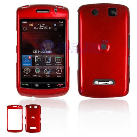 Red Solid Snap-On Cover Hard Case Cell Phone Protector for BlackBerry 9500 Storm 9530 Thunder [Beyond Cell Packaging]