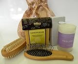 Bath,Spa & Beauty Set-Adorable Satin Silky Fabric w/Beautiful Flora Emboridery,Relaxing Bath Beauty Travel Set Pamper Your Heart,Contents:Aromatherapy Candle(2x3),Aromatherapy Herbal Soap(4oz),Nail Brush,Anti-Static Hair Brush,Pumice Stone & Lipstick Case. The Most Attractive Bath,Spa Beauty Set.
