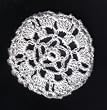 White Star Pattern Crocheted Hair Bun Cover- LARGE