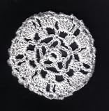 White Star Pattern Crocheted Hair Bun Cover- LARGE