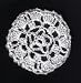 White Star Pattern Crocheted Hair Bun Cover- LARGE