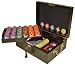 Paulson World Tophat & Cane 500 Clay Chips with Mahogany Case
