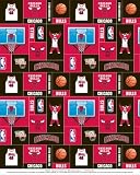 NBA Chicago Bulls Basketball Print Fleece Fabric by the yard