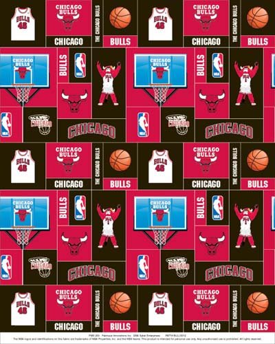 NBA Chicago Bulls Basketball Print Fleece Fabric by the yard
