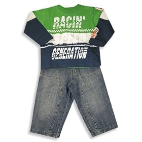 Mish Mish - Toddler Boys Long Sleeved Pant Set, Denim, Multi