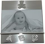 Silver Colour and Diamond Effect ABC Baby Christening Picture Photo Frame Gift