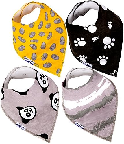 Bandana Bibs for Babies and Toddlers, Unique Infant Gift, Unisex, Extra Absorbent, Adjustable, By Ikkletots.
