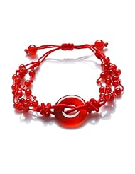 Honeystore Girls Red Agate Red Strand Bracelet Color Red