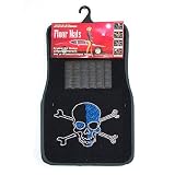 Blue Skull Front & Rear Gem Crystals Studded Rhinestone Car Truck SUV Floor Mats by LA Auto Gear