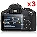 3 SCREEN PROTECTOR For CANON EOS REBEL T1i D-SLR CAMERA