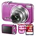 Fujifilm FinePix JX300 Digital Camera - Pink 14MP 5X 2.7 LCD All in one Bundle : Camera Case + 4GB SDHC Card