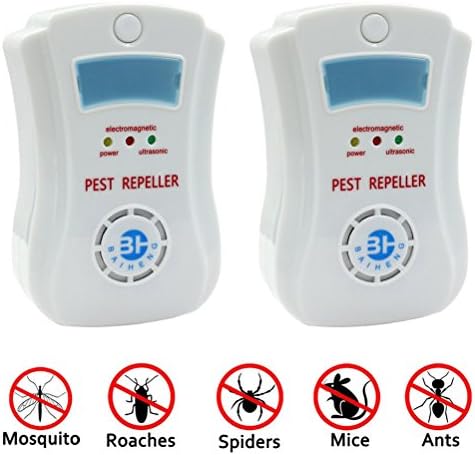 2PCS Ultrasonic Pest Control [with Night Light] for Rodents, Mice, Rats, Insects, Roaches, Spiders, Flies, Ants, Bugs - Pest Repeller Equipment, Uses the Latest High-Quality Ultrasonic Technology