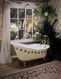61" Iron Clawfoot Slipper Tub w/Rim Holes White Feet