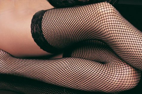 Lace Top Fishnet Thigh Hi Stockings, Plus Size, Black - by Leg Avenue (Plus Size)