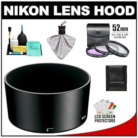 Nikon HB-37 Bayonet Lens Hood for Nikon 55-200mm f/4-5.6G VR DX AF-S ED Zoom-Nikkor + 3 (UV/FLD/CPL) Filter Set + Accessory Kit (with D40, D60, D90, D3000, D3100, D5000 & D7000 Digital SLR Camera)