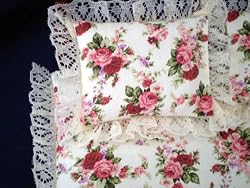 Dollhouse Miniature Artisan Double Bed Summer Chintz Quilt Set