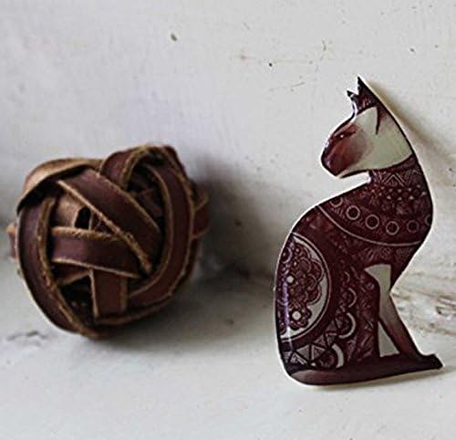 Bordeaux cat sphinx brooch Cat gift idea For cat lovers Unique brooch Gift ideas for girls Gift ideas for her Animal jewelry Gift for teenager Personalised gift idea