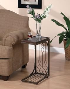 Coaster 900280 Snack Table with Burnished Copper Base, Brown