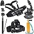 EEEKit 8-in-1 Accessories Kit for Gopro Hero4 Black/Silver Hero HD 3+/3/2/1 Camera, Head Belt Strap Mount+ Chest Belt Strap Mount+ Extendable Handle Monopod + Car Suction Cup Mount Holder + Floating Handle Grip + 2 PCS Tripod Mount Adapter+2 PCS Gopro Surface J-Hook+EEEKit Pouch