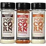 Urban Accents All Natural Gluten Free Premium Popcorn Seasoning Variety Pack - Cracked Pepper Asiago, Sizzling Sriracha, White Cheddar