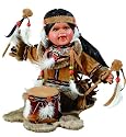 TIVA 12" Porcelain Indian w/Drum Doll By Duck House~Retired