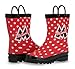 Disney Kids Girls' Minnie Mouse Character Printed Waterproof Easy-On Rubber Rain Boots (Toddler/Little Kids)
