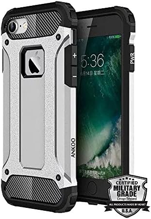 iPhone 6S Plus Case,ANKOO [MILITARY GRADE] Tough HEAVY DUTY Armor Hybrid Dual Layer Defender Case Drop-Tested Shock Absorbent Protective Cover Case for iPhone 6 Plus/iPhone 6S Plus (5.5 Inch) - Silver