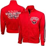 NHL Old Time Hockey Washington Capitals Red Castle Full Zip Track Jacket (Small)