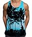 Men's Graphic Tank Top Palm Tree Beach Party Sleeveless Tee Shirt