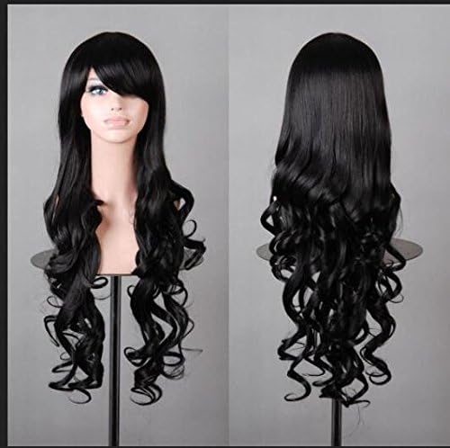 Rbenxia 32" 80cm Long Hair Heat Resistant Spiral Curly Cosplay Wig (green)