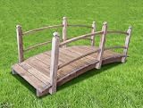 New 5' Decorative Natural Finish Wooden Bridge Garden Pond Outdoor Decor
