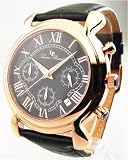 Mens Lucien Piccard Leather Chrono Date Watch 28111ROBK