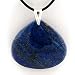 Blue Lapis Gemstone Pendant 18, 20 Inch Rubber Cord Necklace Sterling Silver Bail