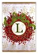 Monogram Holiday Wreath Garden Size Flag L Monogram Holiday Wreath Garden Size Flag L
