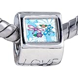 Pandora Style Bead Dragonflies Flowers Beads Fits Pandora Bracelet