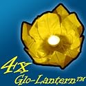 4 x Yellow Colour Garden / Pond / Water Floating Lanterns