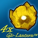 4 x Yellow Colour Garden / Pond / Water Floating Lanterns