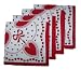Valentines 4 Cloth Napkins Kitchen Linens Red Hearts