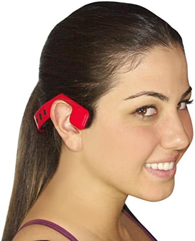 The RUNderground AthleTecs - Bone Conduction Wireless Bluetooth Sport Headphones With Power Bank Included For Extended Use On The Go (Red)