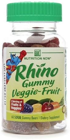Nutrition Now Rhino Gummy Veggie-Fruit, Blackberry, Cherry &amp; Berry 60 ea